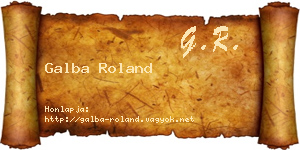 Galba Roland névjegykártya
